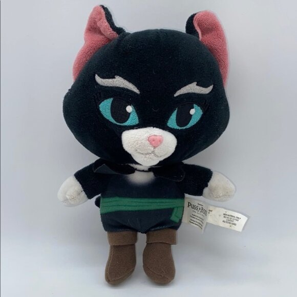 Puss in Boots The Last Wish Black Plush Stuffed Animal Toy Dreamworks 7.5 - Picture 1 of 8